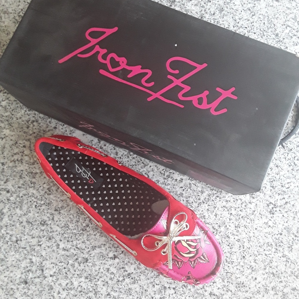 Love Me Now Boat Flats Pink & Red by Iron Fist - Picture 7 of 8